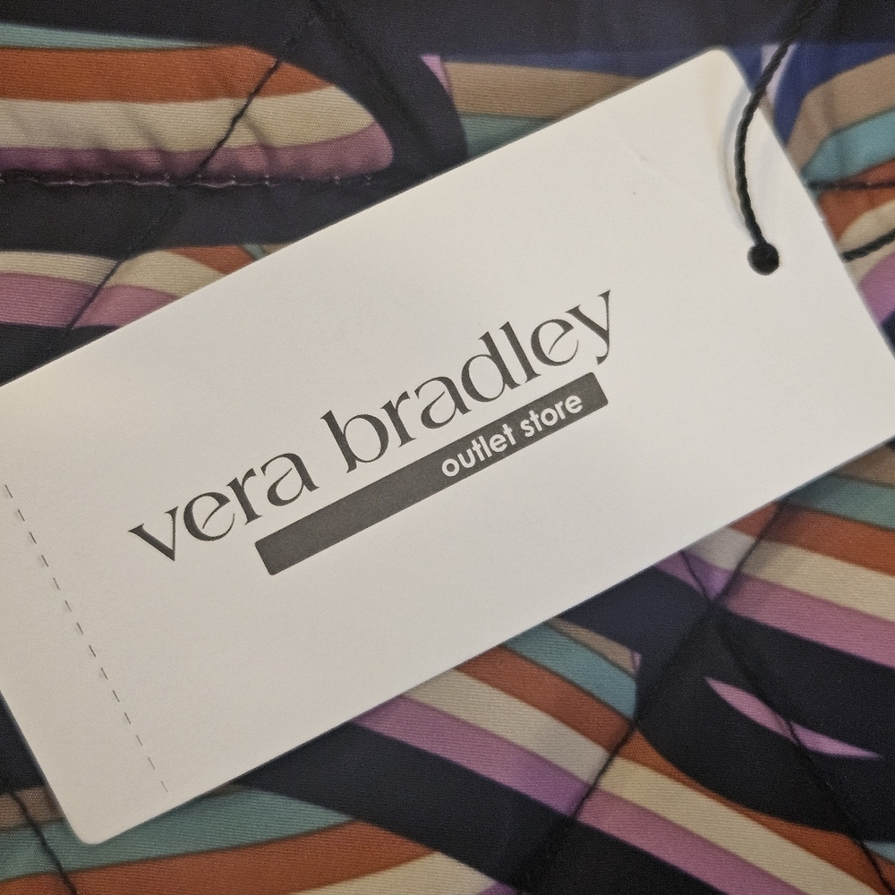 Vera Bradley Ultralight Tote Colorful Retro Ribbons NWT Water Repellent Fabric - Picture 4 of 7